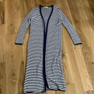 Zara striped long cardigan sweater dress 70s vibes size Small
